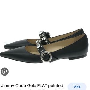 Jimmy Choo Gels point-toe leather Mary Jane flats